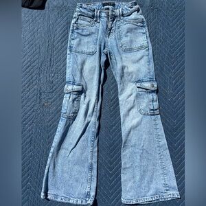 Aeropostale Light Blue Flare Cargo Jeans
